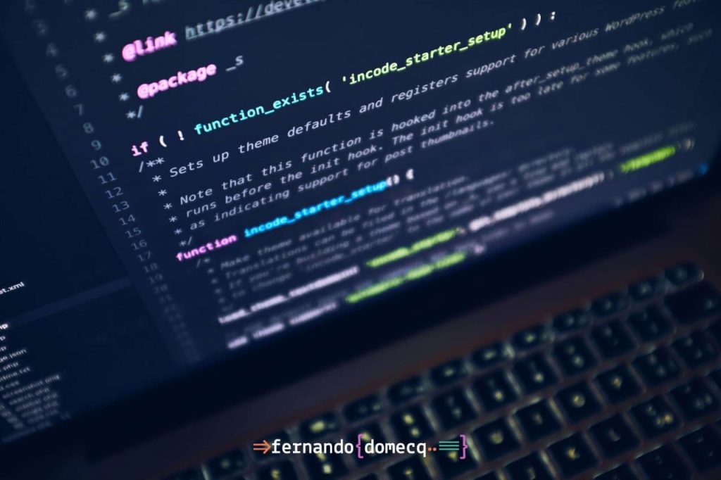 Developer using coding skills for WordPress development on a computer