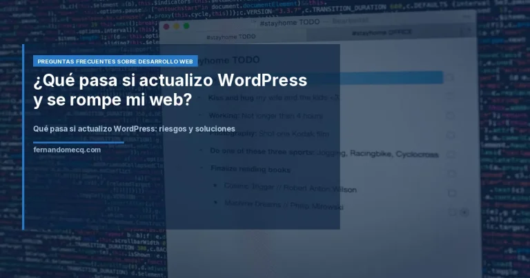 WordPress update broke site — admin dashboard showing available updates notification