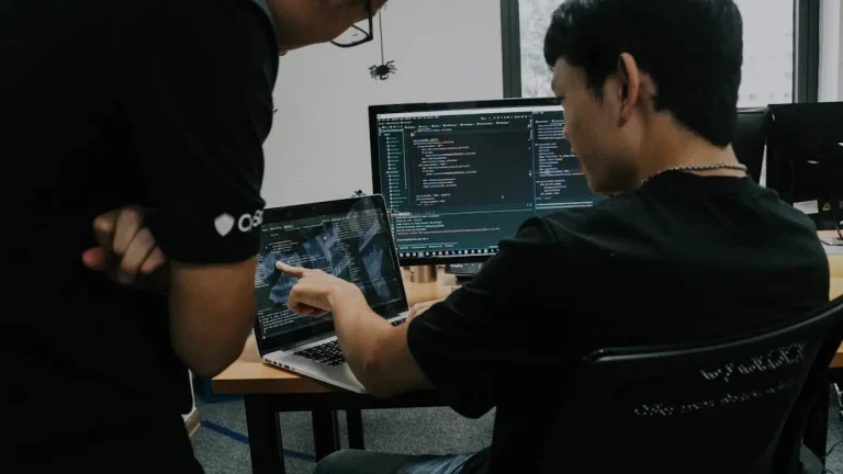 Professional WordPress developer reviewing code and key technical skills on screen